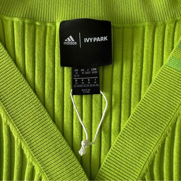 NWOT Adidas x IVY PARK Lime Green Ribbed Long Sleeve Playsuit Romper Size M - Picture 7 of 9